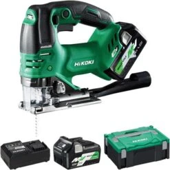 Hikoki CJ36DAJRZ 36V Multi-Volt Brushless Top-handle Jigsaw (2x 2.5Ah Multi-Volt Batteries, Rapid Charger, HSC Case & Blade)