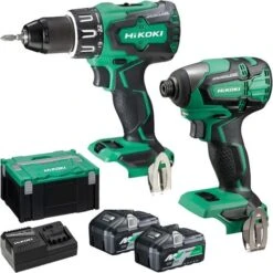 Hikoki KC18DBFL2 18V Brushless Twin Pack (DV18DBFL2 Combi Drill, WH18DBFL2 Impact Driver, 2x 8Ah Multi-Volt Batteries, Charger & HSC Case) *KELVIN KIT - 8AH UPGRADE*